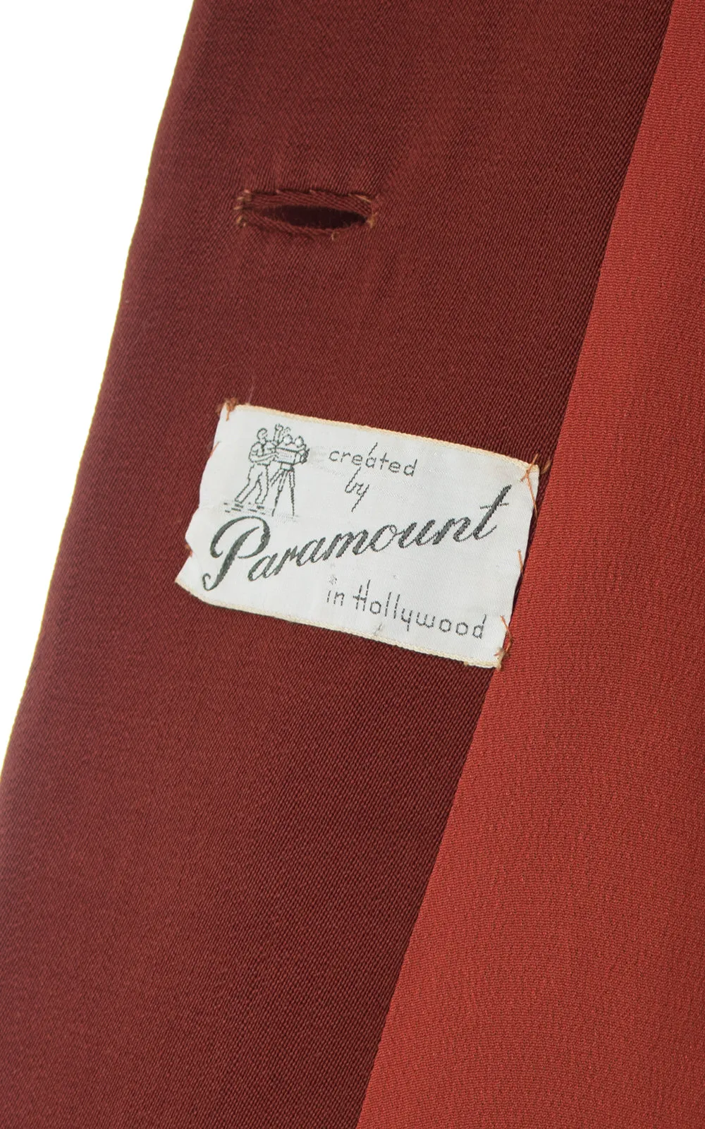 1940s Rust Orange Wool Gabardine Skirt Suit | medium