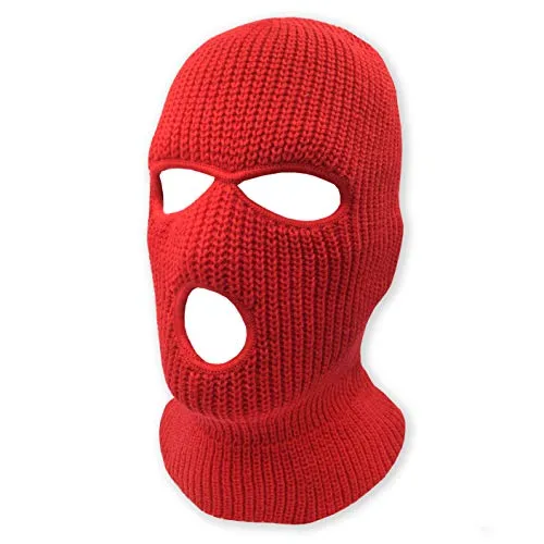 3 Hole Knitted Full Face Ski Mask Winter Balaclava Face Cover for Outdoor Sports