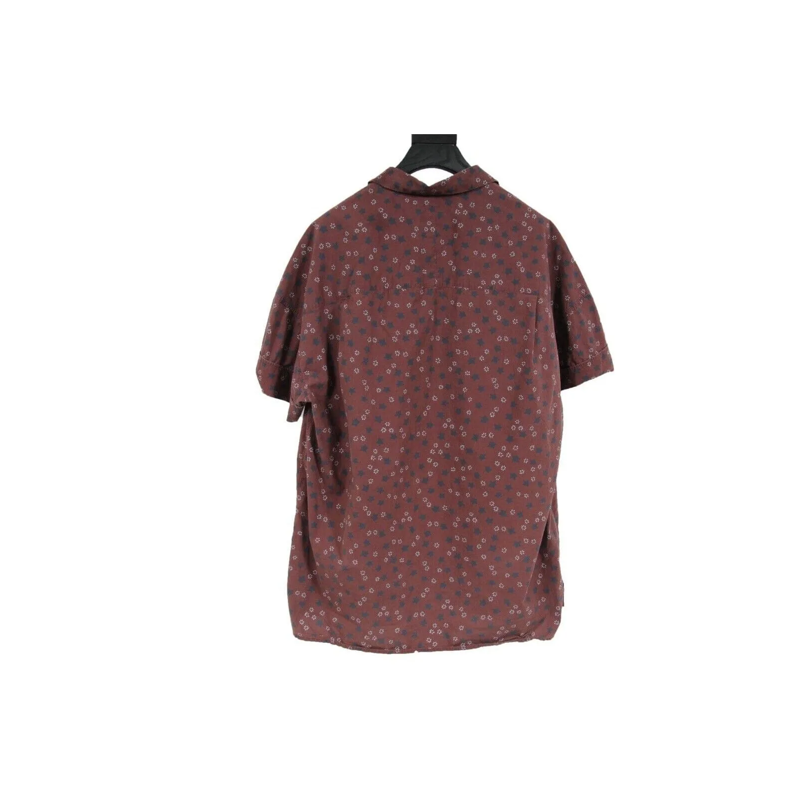 3/4 Burgundy Red Star Button Down Shirt