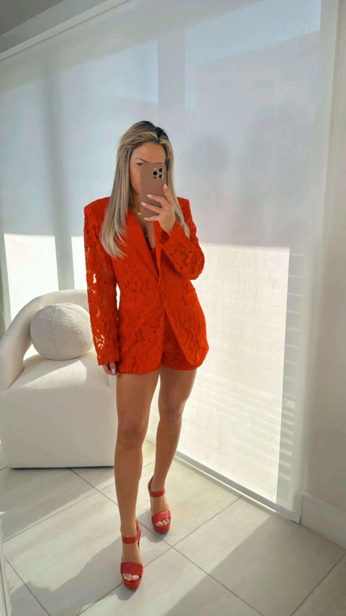 4155 Lace blazer and short set