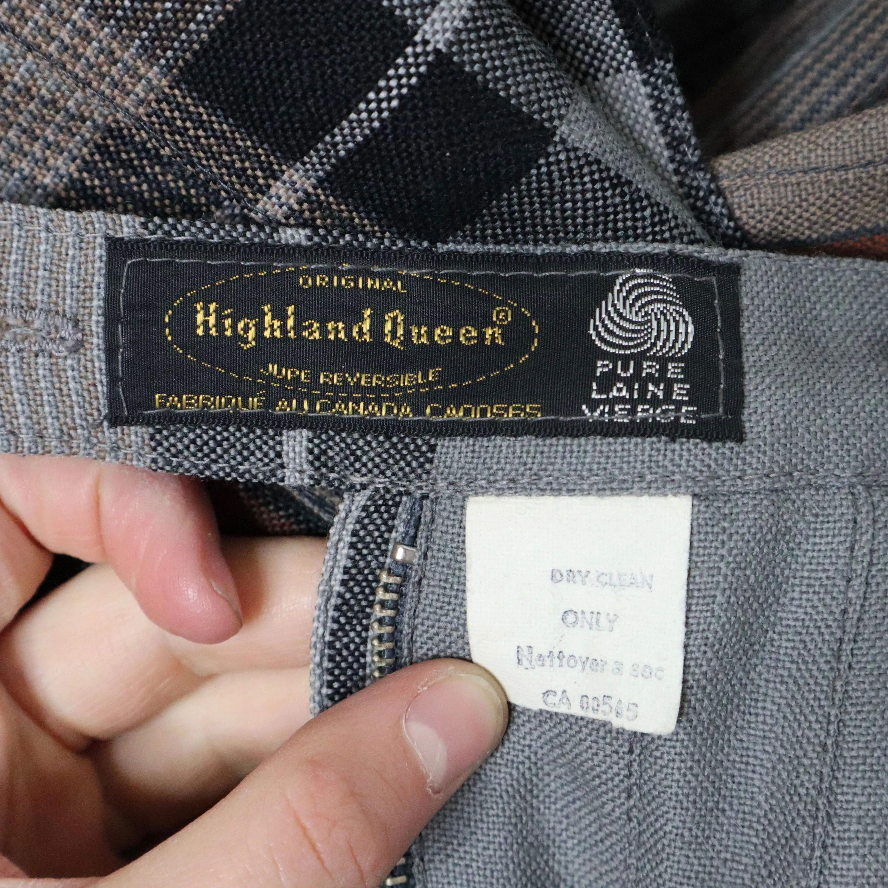 60s Pleated Plaid Maxi Skirt (S/M)