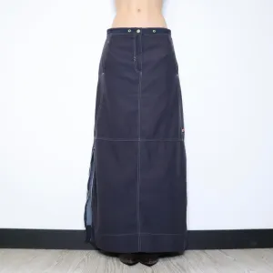 90s Navy Cargo Maxi Skirt (M)