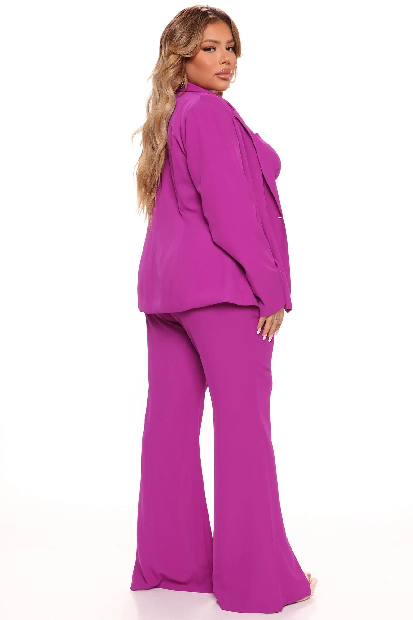 Adele 3 Piece Blazer Pant Set 34 - Purple