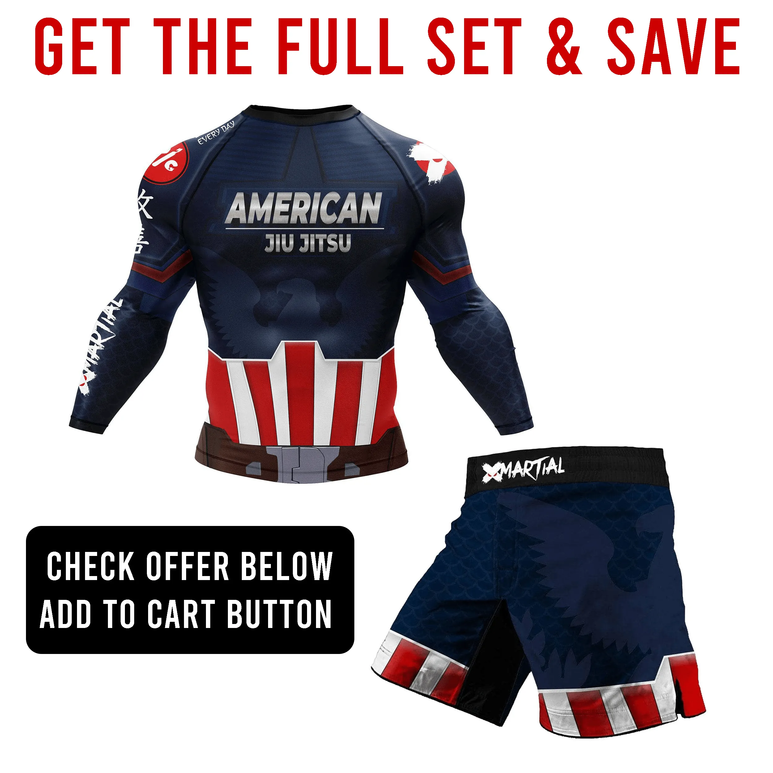 American Jiu Jitsu Hero BJJ Rash Guard