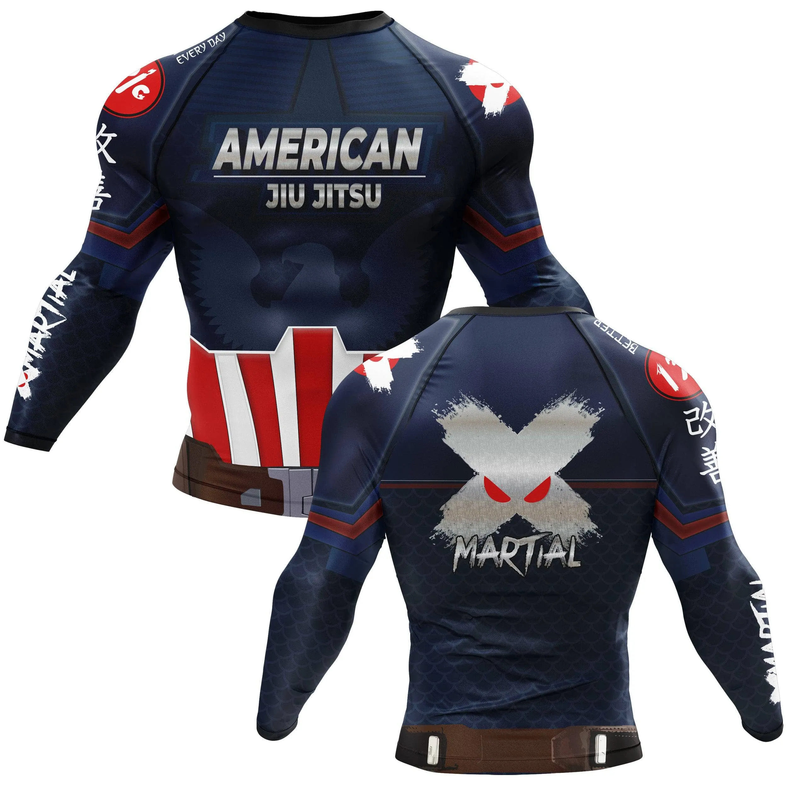 American Jiu Jitsu Hero BJJ Rash Guard