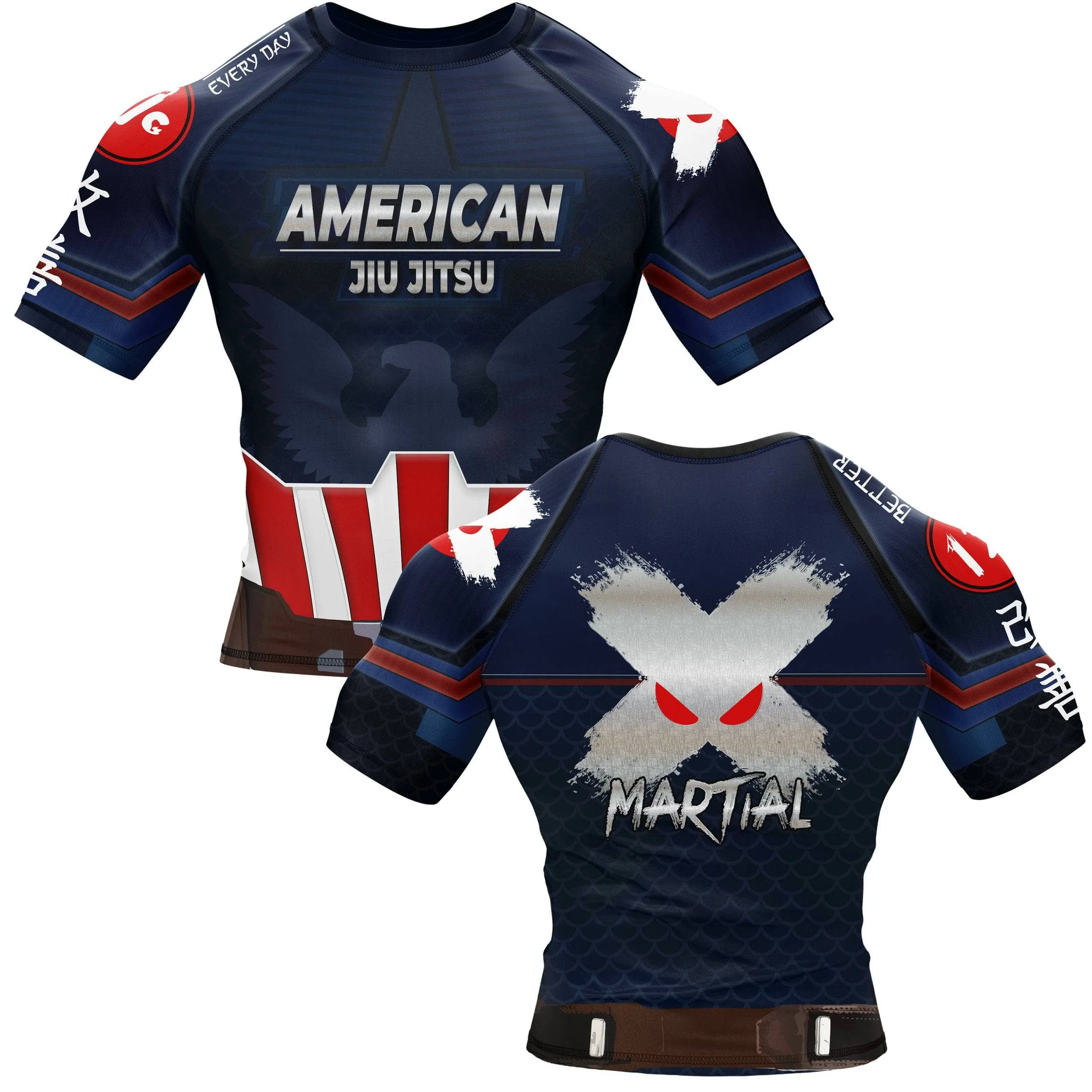 American Jiu Jitsu Hero BJJ Rash Guard