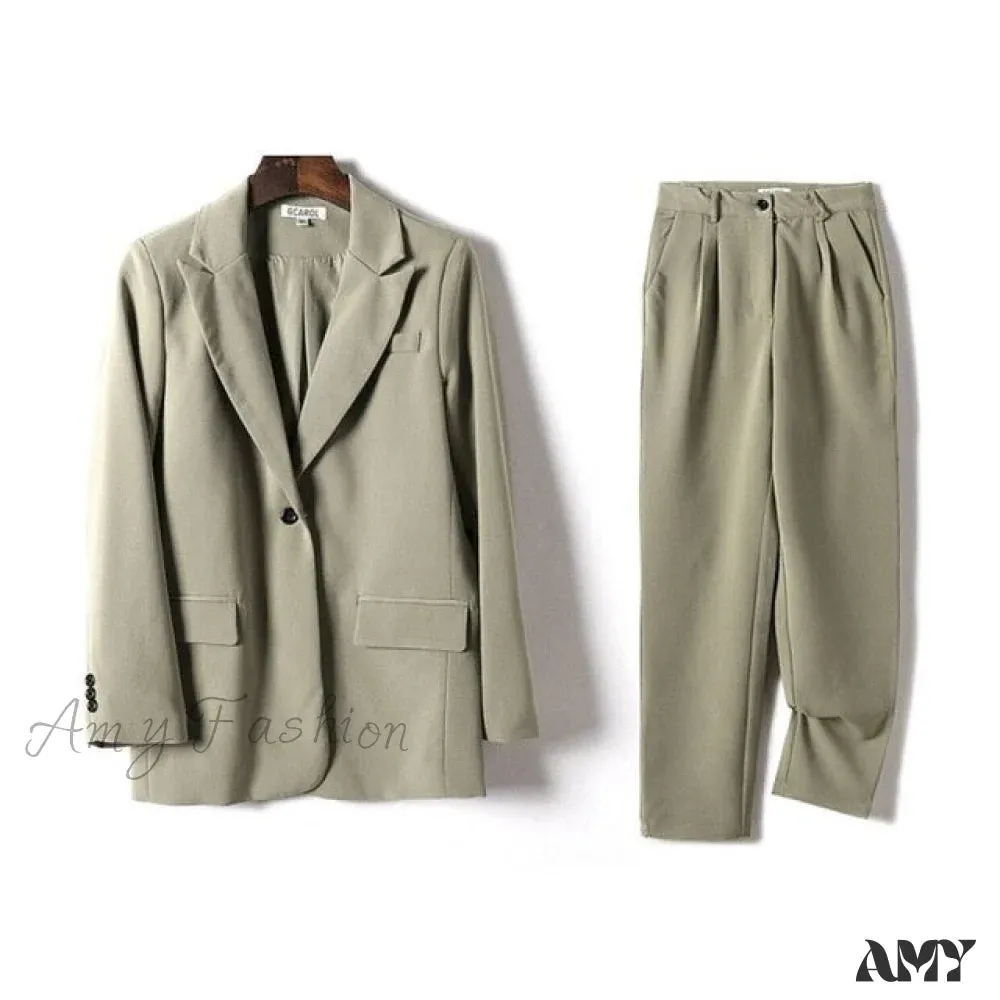 Amy Fashion - Women Blazer Guard Pants Sets