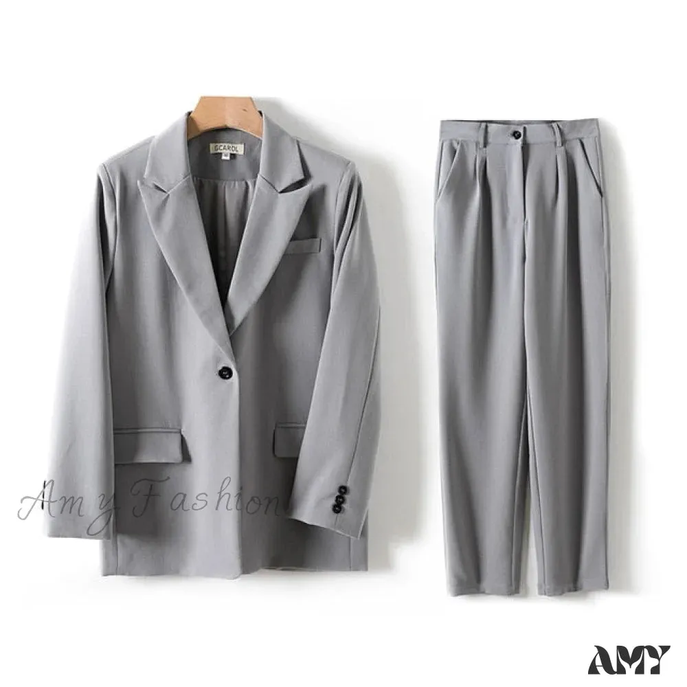 Amy Fashion - Women Blazer Guard Pants Sets