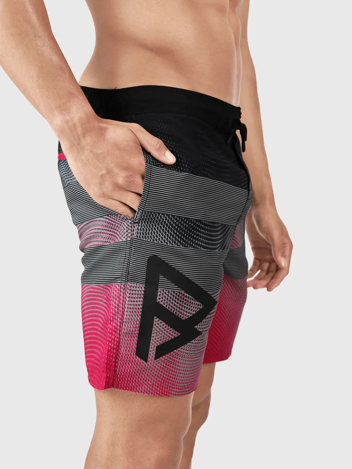 Archal Men Long Swim Shorts | Red