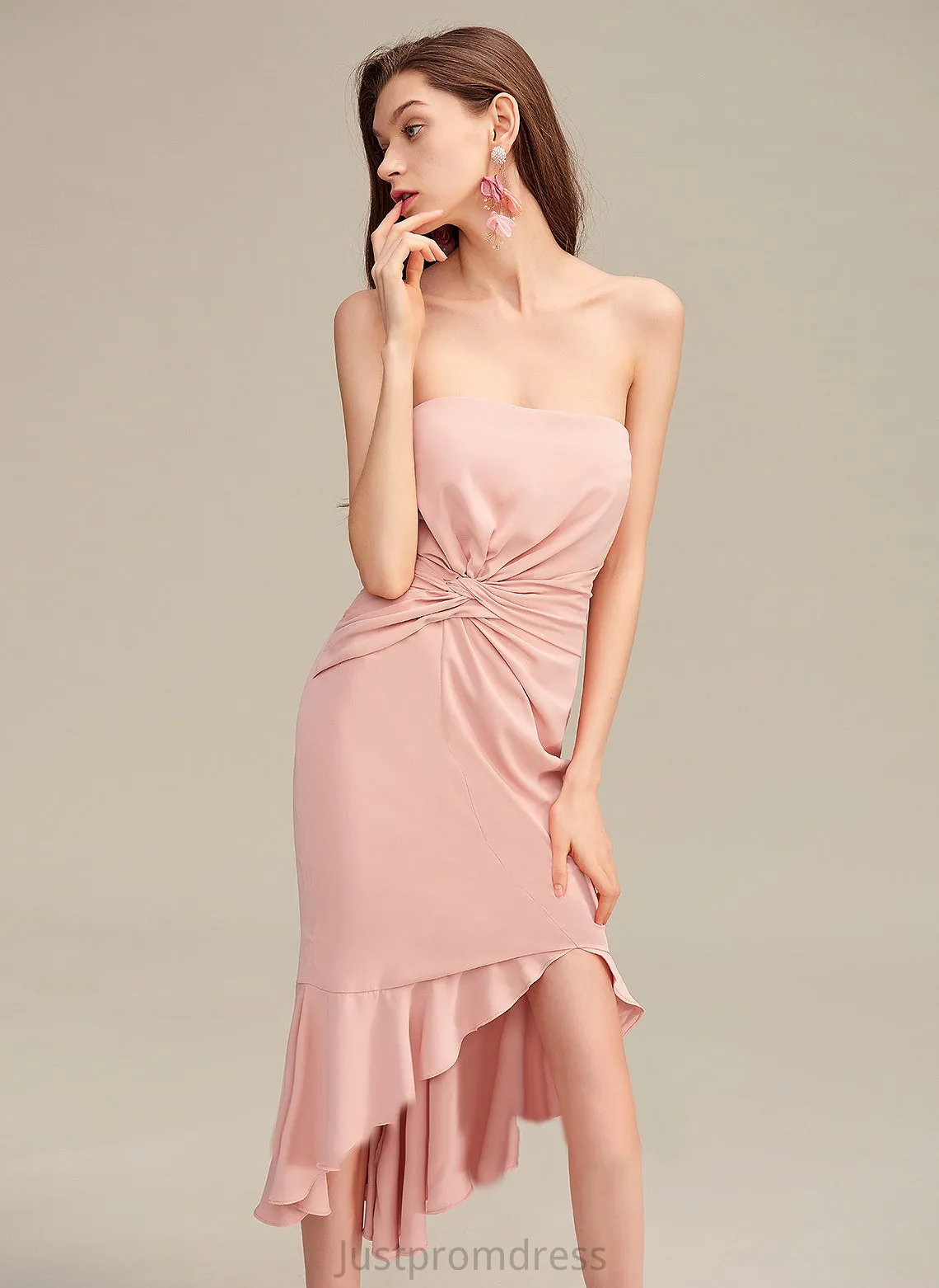 Asymmetrical Elegant Blends Dresses Alondra Club Dresses Cotton Sweetheart Sleeveless