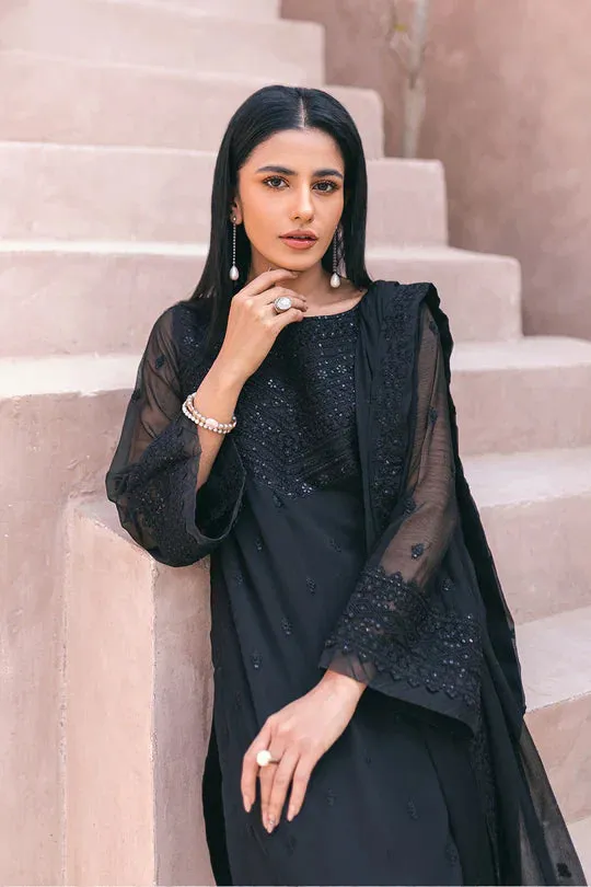 Azure | Embroidered Ensembles 3 Pcs | Charcoal Charm