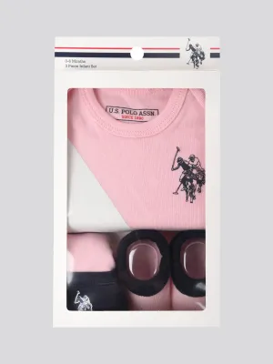 Baby 3 Piece Boxed Baby Gifting Set in Light Pink