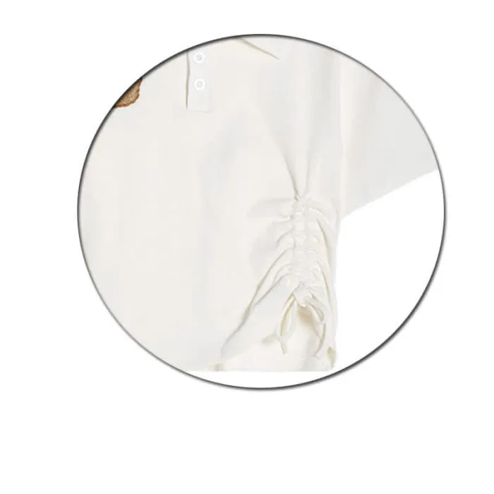 Bear Embroidery Polo T-Shirt Casual Pants