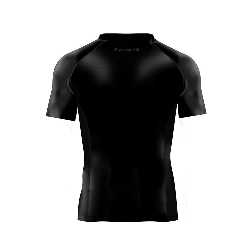Black Gang Jiu Jitsu Rash Guard Short Sleeve [BLACKED OUT]
