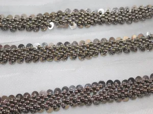Black Pearl and Sequins Work Embroidered Border