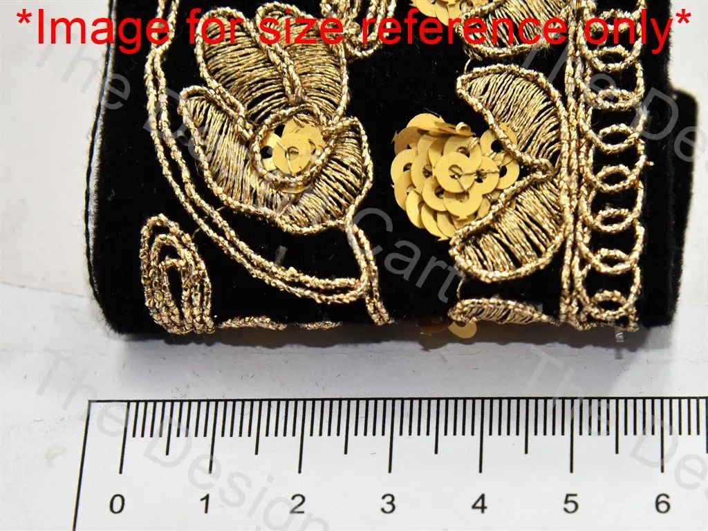 Black Velvet and Golden Flower Design Border