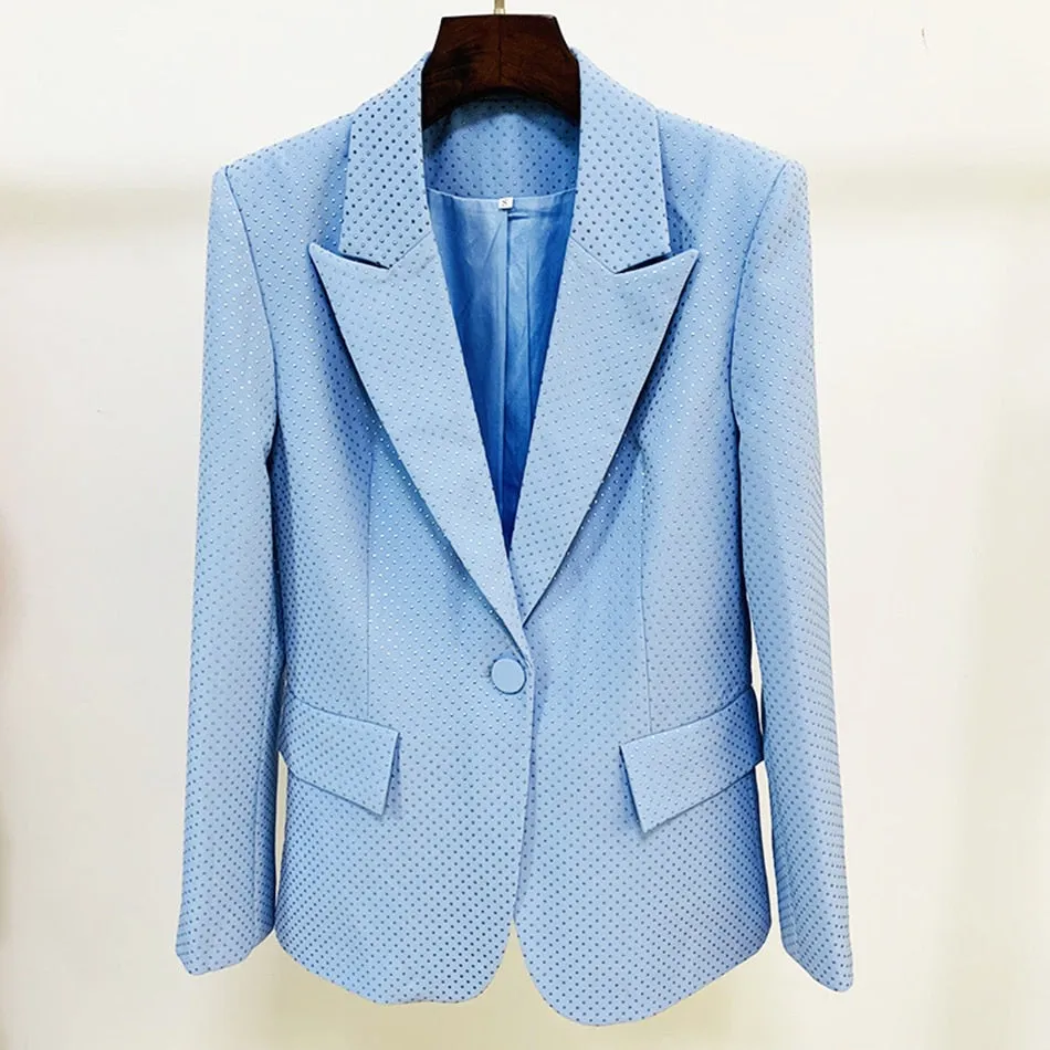 Blue Blazer 3pcs Pants Set