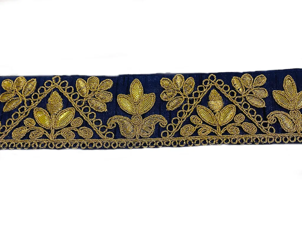 Blue Gota & Dori Work Embroidered Border