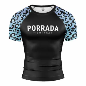 BLUE LEOPARD SHORT SLEEVE RASH GUARD