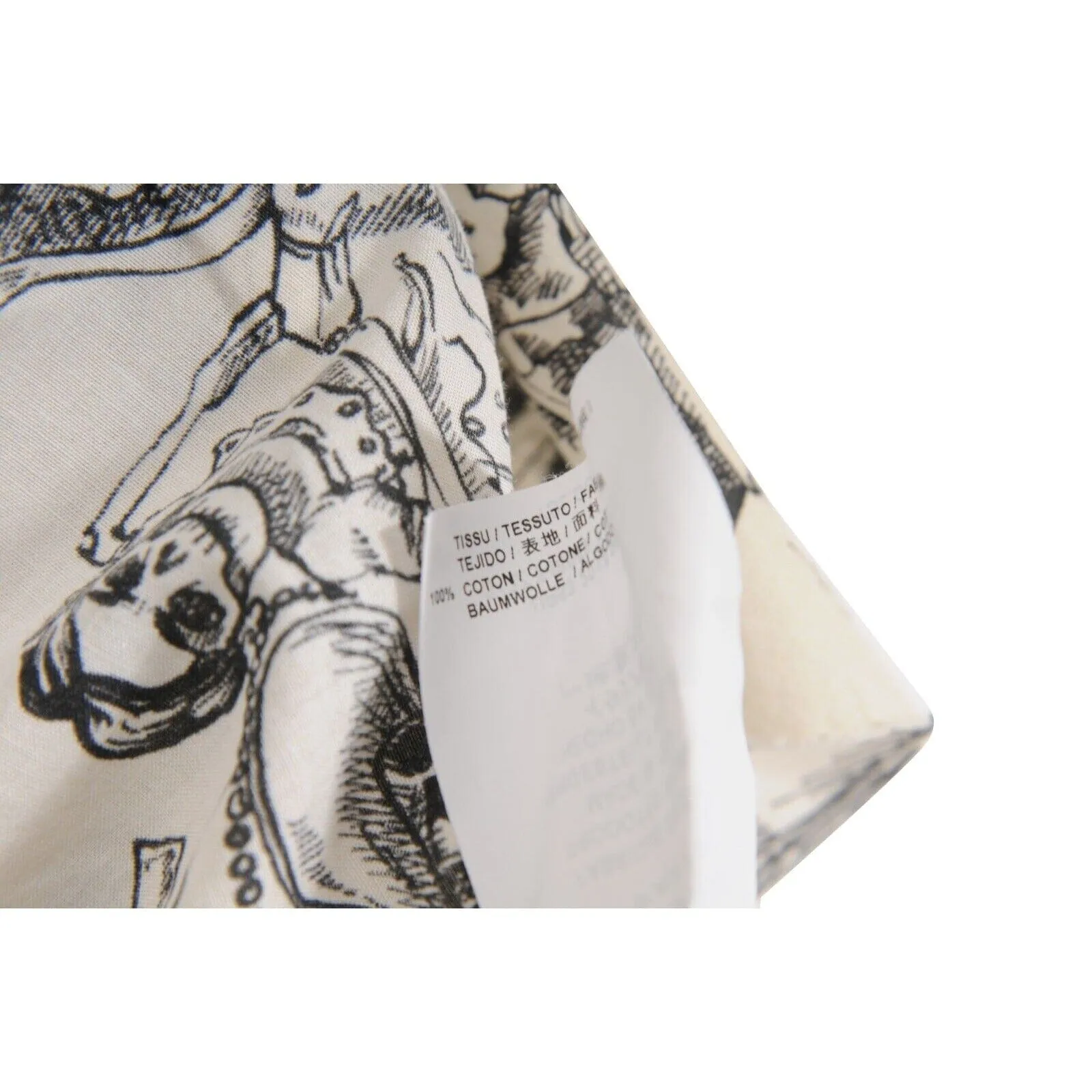 Bowling Shirt White Black Skulls Day Of The Dead Raw Hem