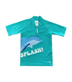 Boys Short Sleeve Rash Top - Dolphin