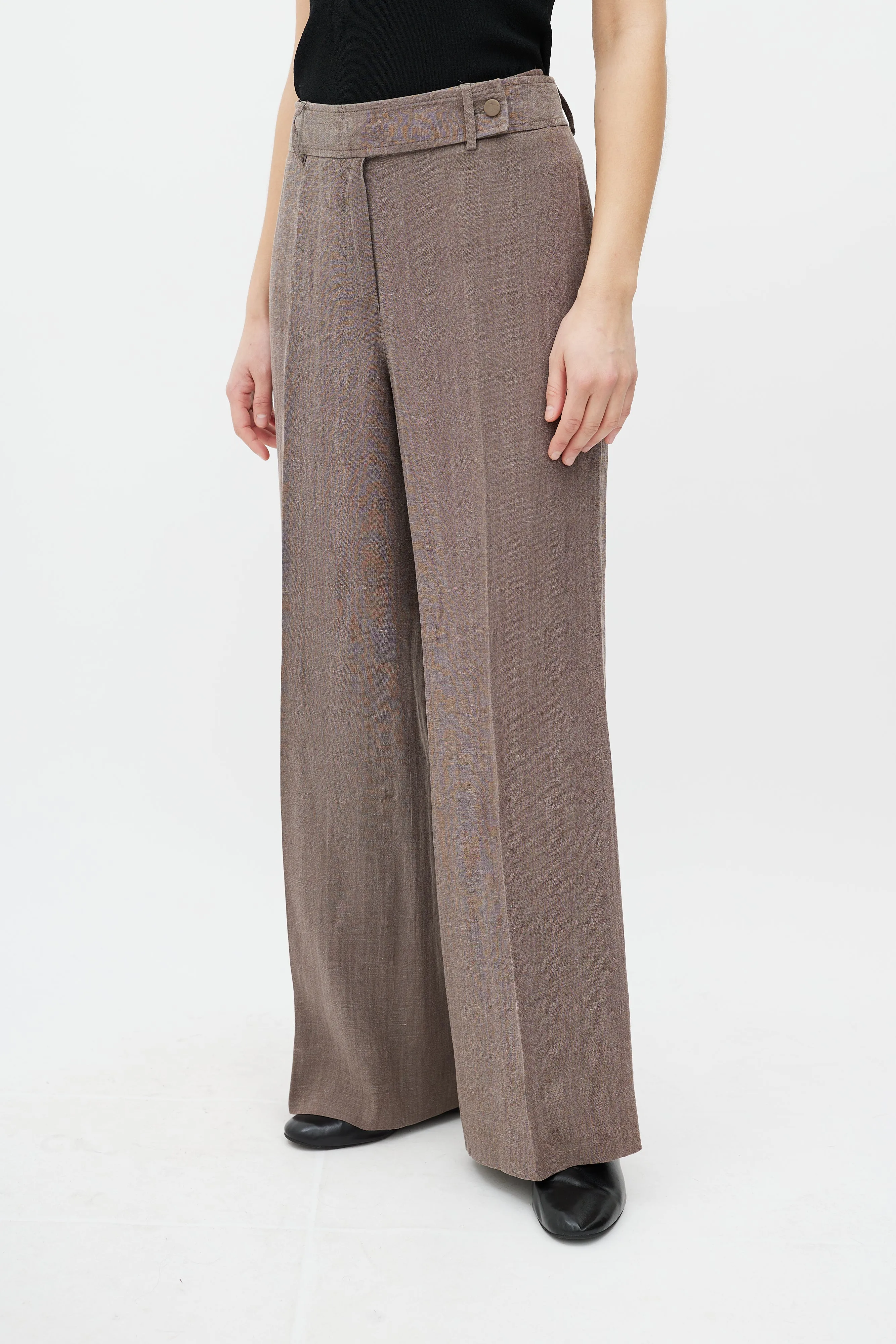 Brown Asymmetrical Pant Suit