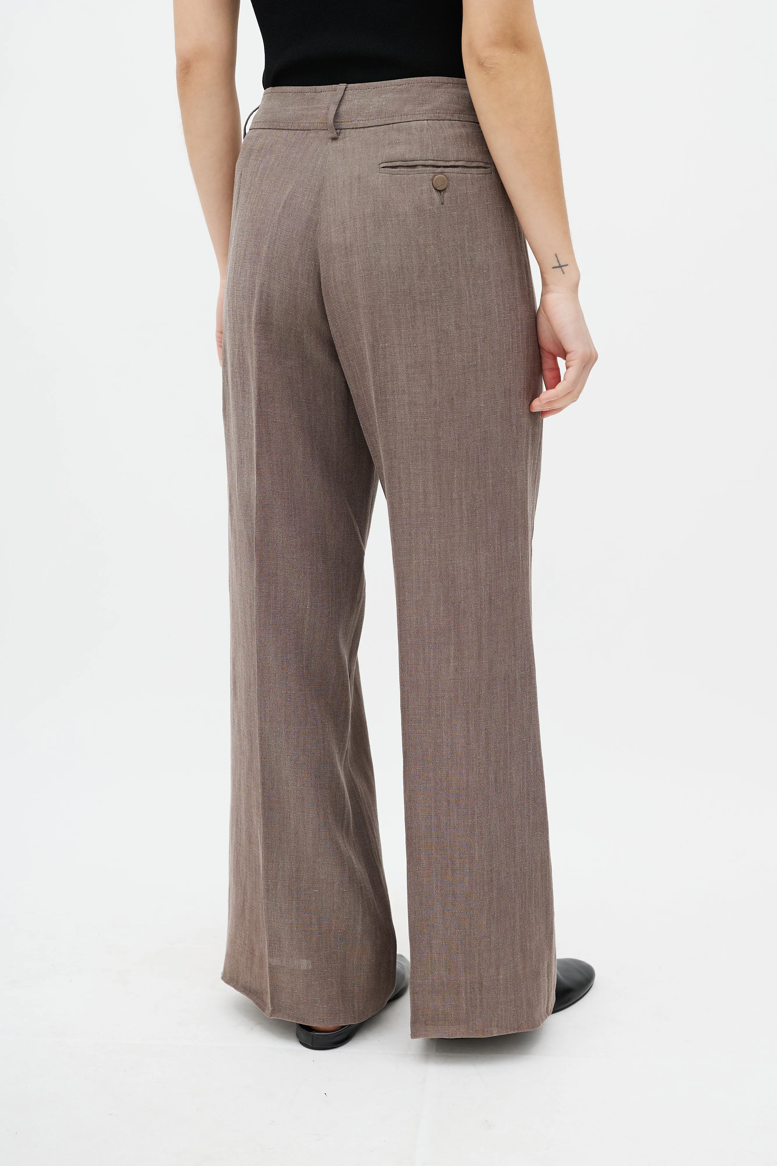 Brown Asymmetrical Pant Suit