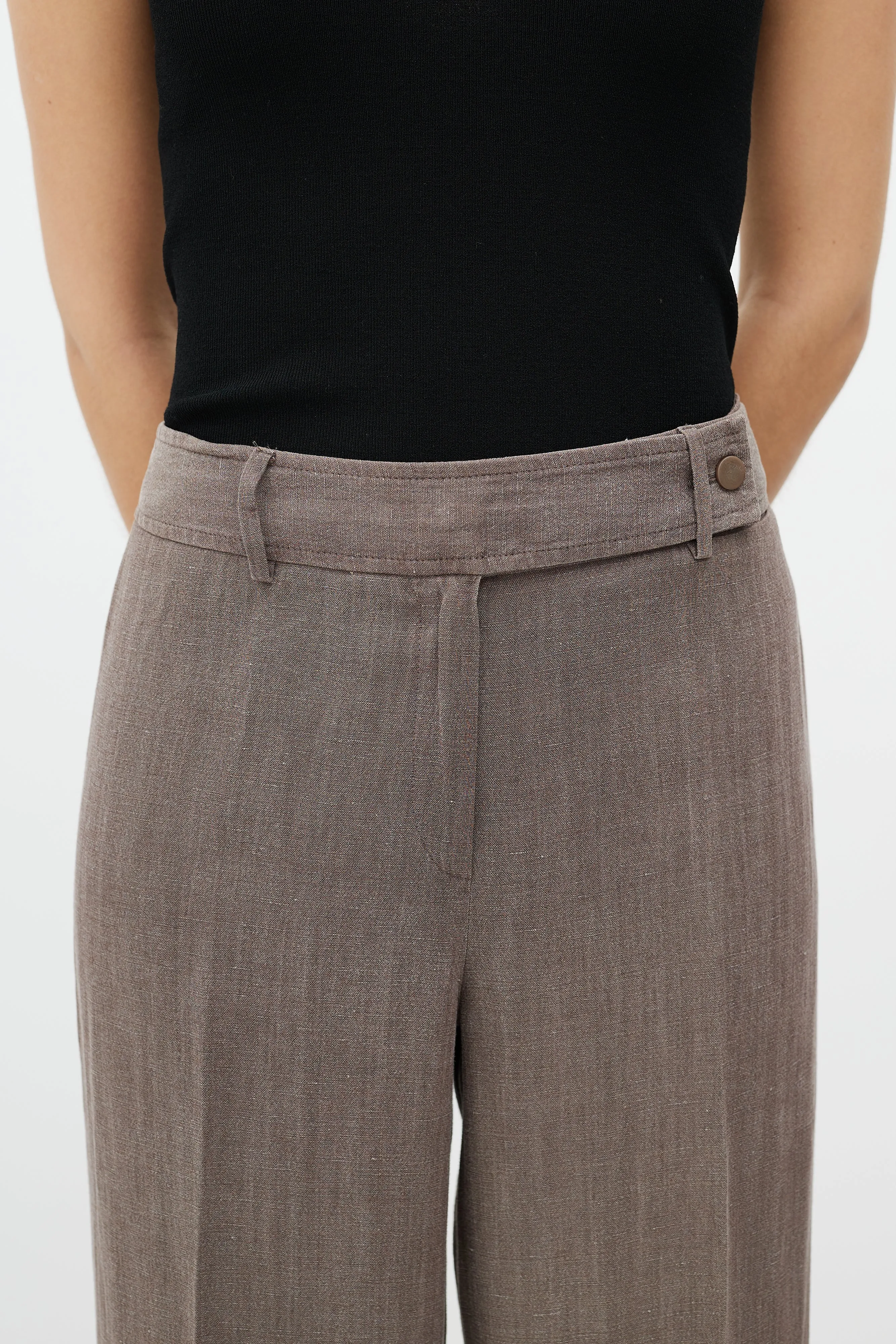 Brown Asymmetrical Pant Suit