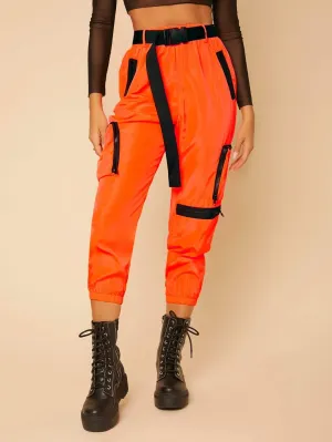 Buckle Belt Capris Cargo Pant