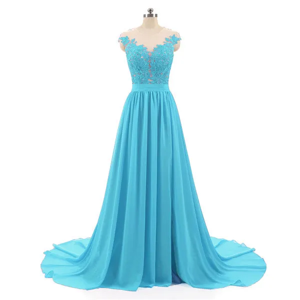 Burgundy A-line Evening Dresses Long With Buttons Sexy See Through Back High Split Lace Prom Dress Evening Gowns