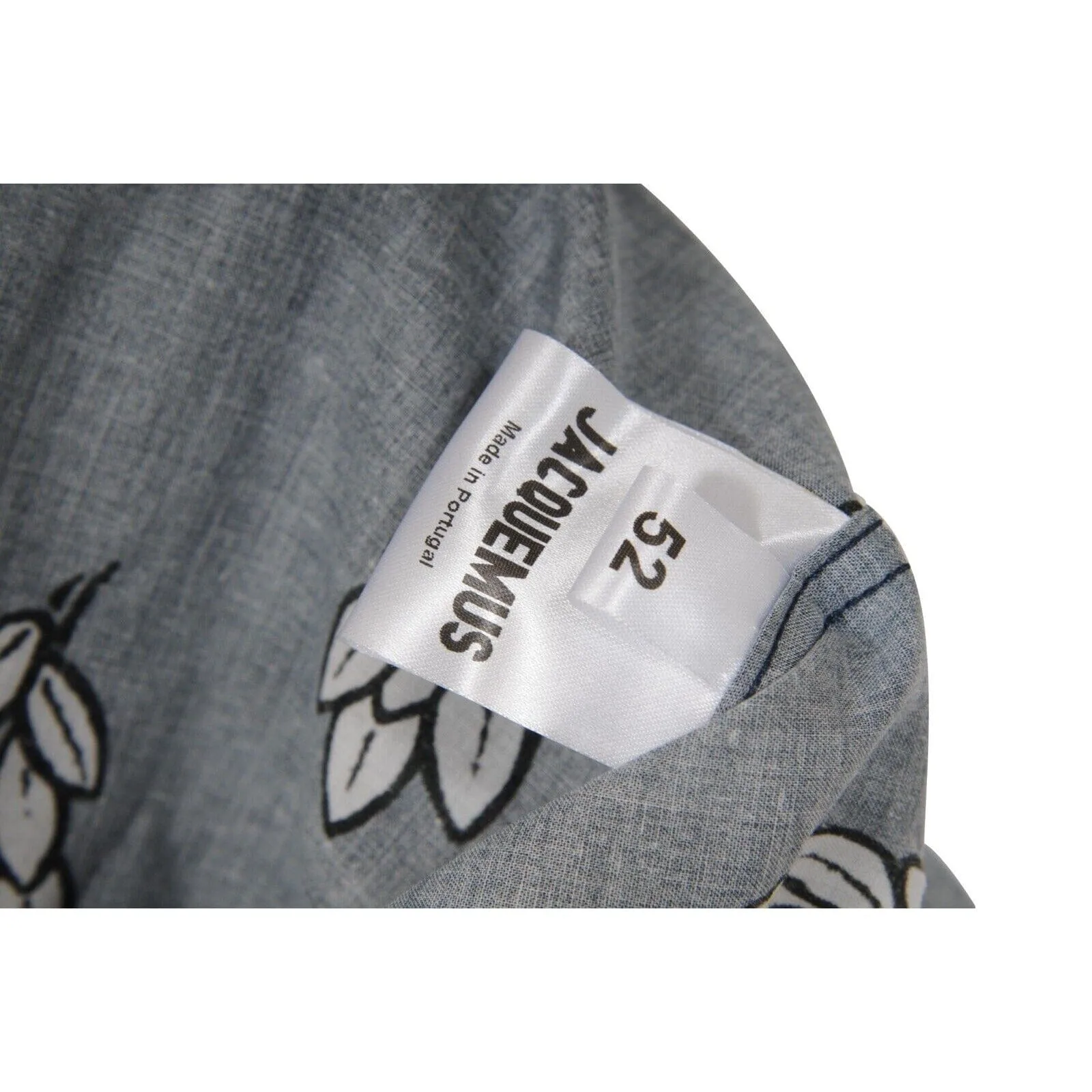Button Down Shirt Navy Blue White Wheat Print Cotton