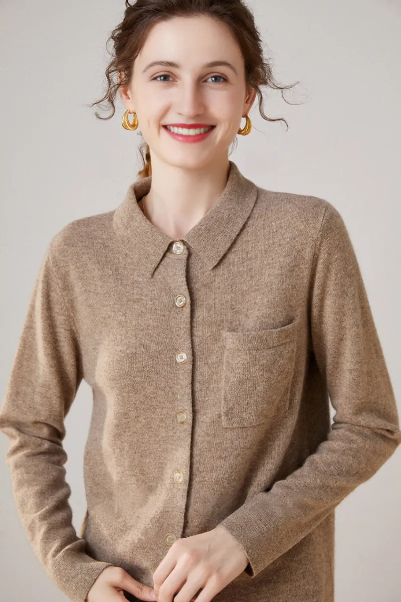 Casual 100 Cashmere Button Up Shirt