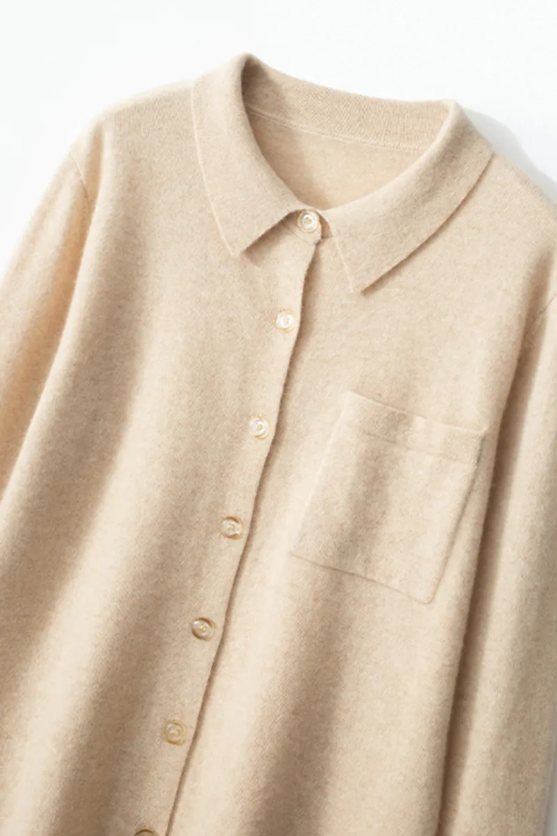 Casual 100 Cashmere Button Up Shirt