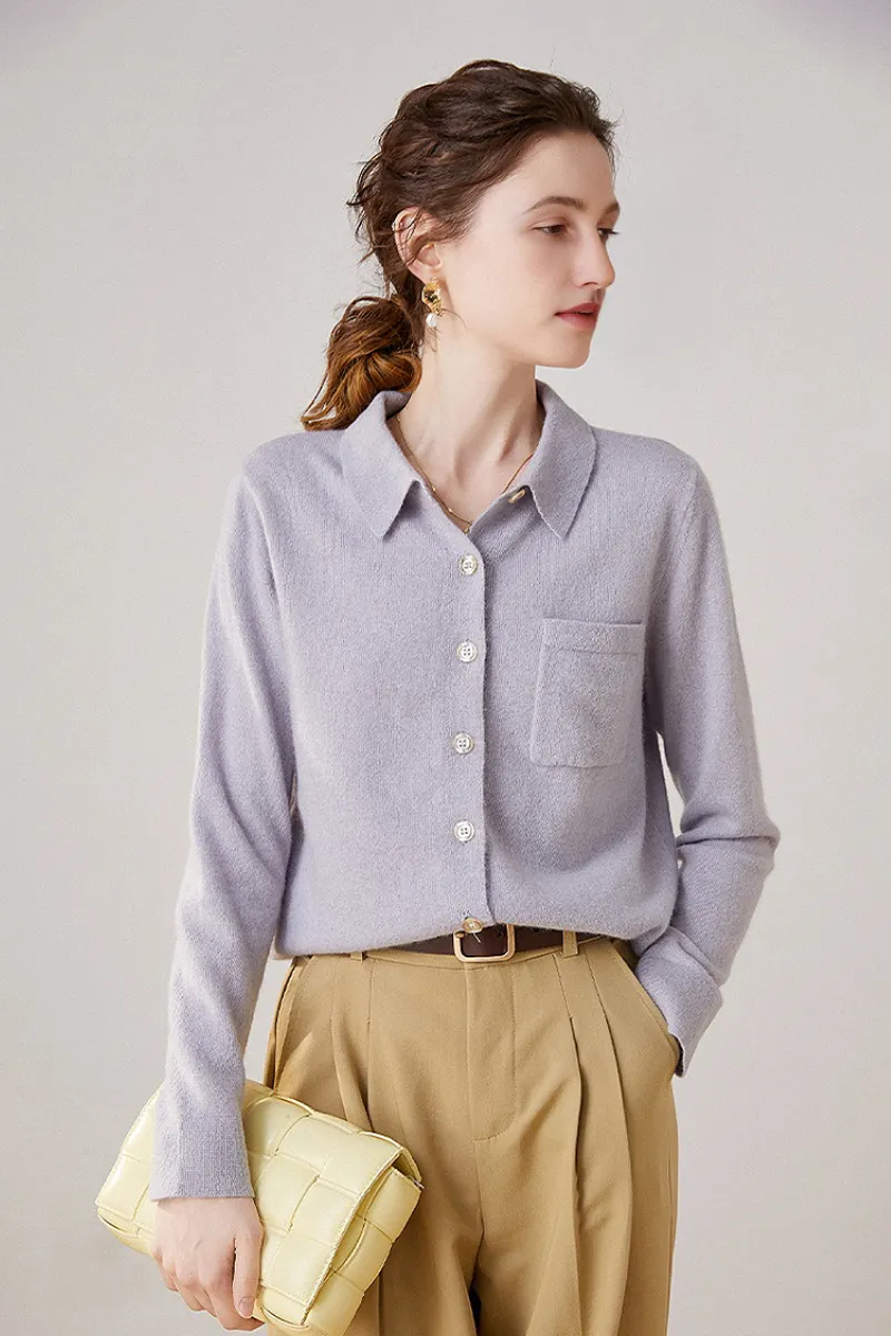 Casual 100 Cashmere Button Up Shirt