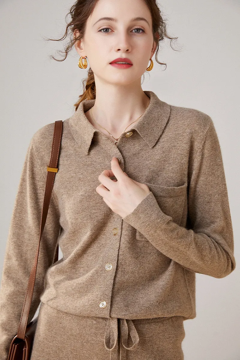Casual 100 Cashmere Button Up Shirt