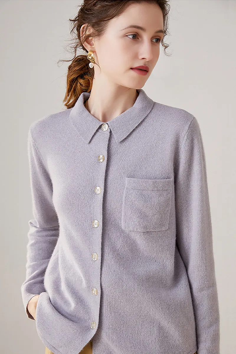 Casual 100 Cashmere Button Up Shirt