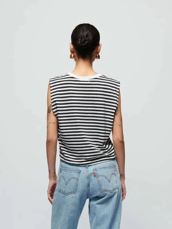 Collins Striped Crewneck Tank | City Stripe | Organic