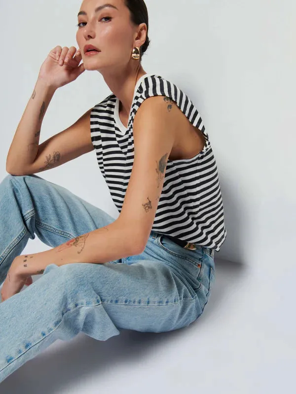 Collins Striped Crewneck Tank | City Stripe | Organic