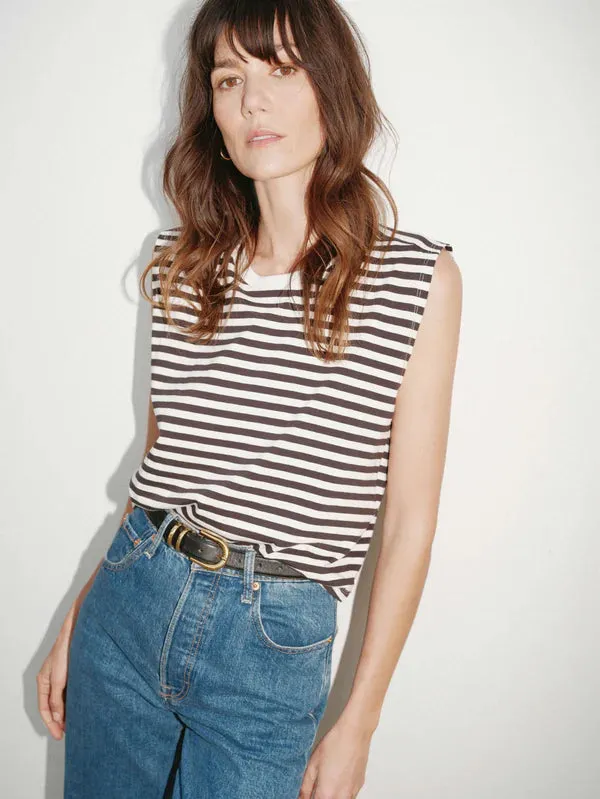 Collins Striped Crewneck Tank | City Stripe | Organic