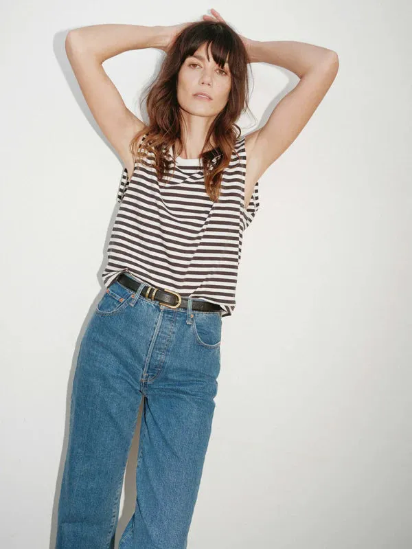 Collins Striped Crewneck Tank | City Stripe | Organic