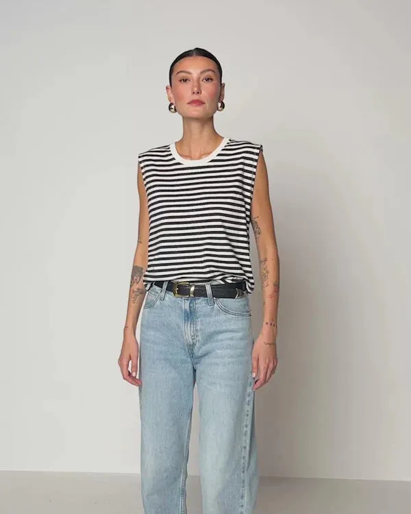 Collins Striped Crewneck Tank | City Stripe | Organic