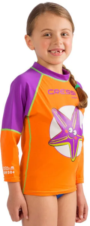 Cressi Pequeno Rash Guard for Girls (Starfish)