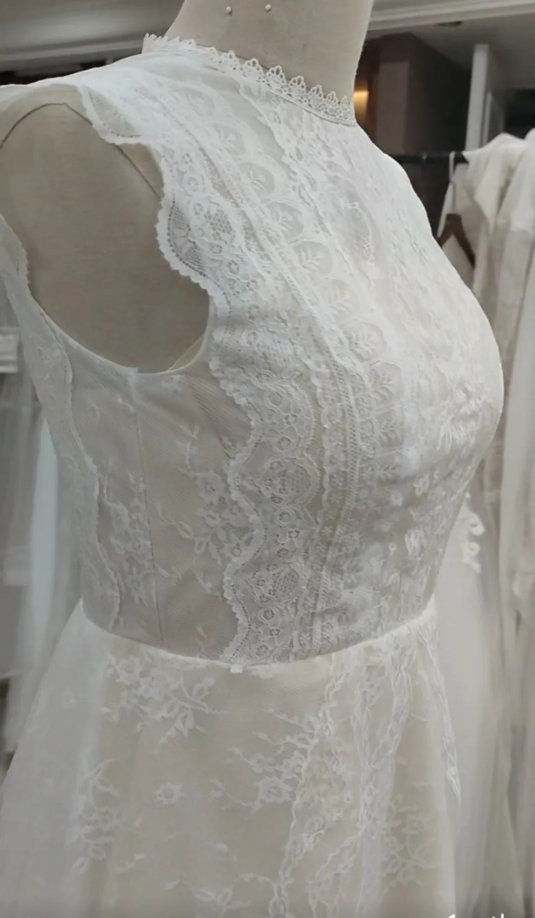 Custom Vintage Country Lace Sheath Wedding Gown All Sizes