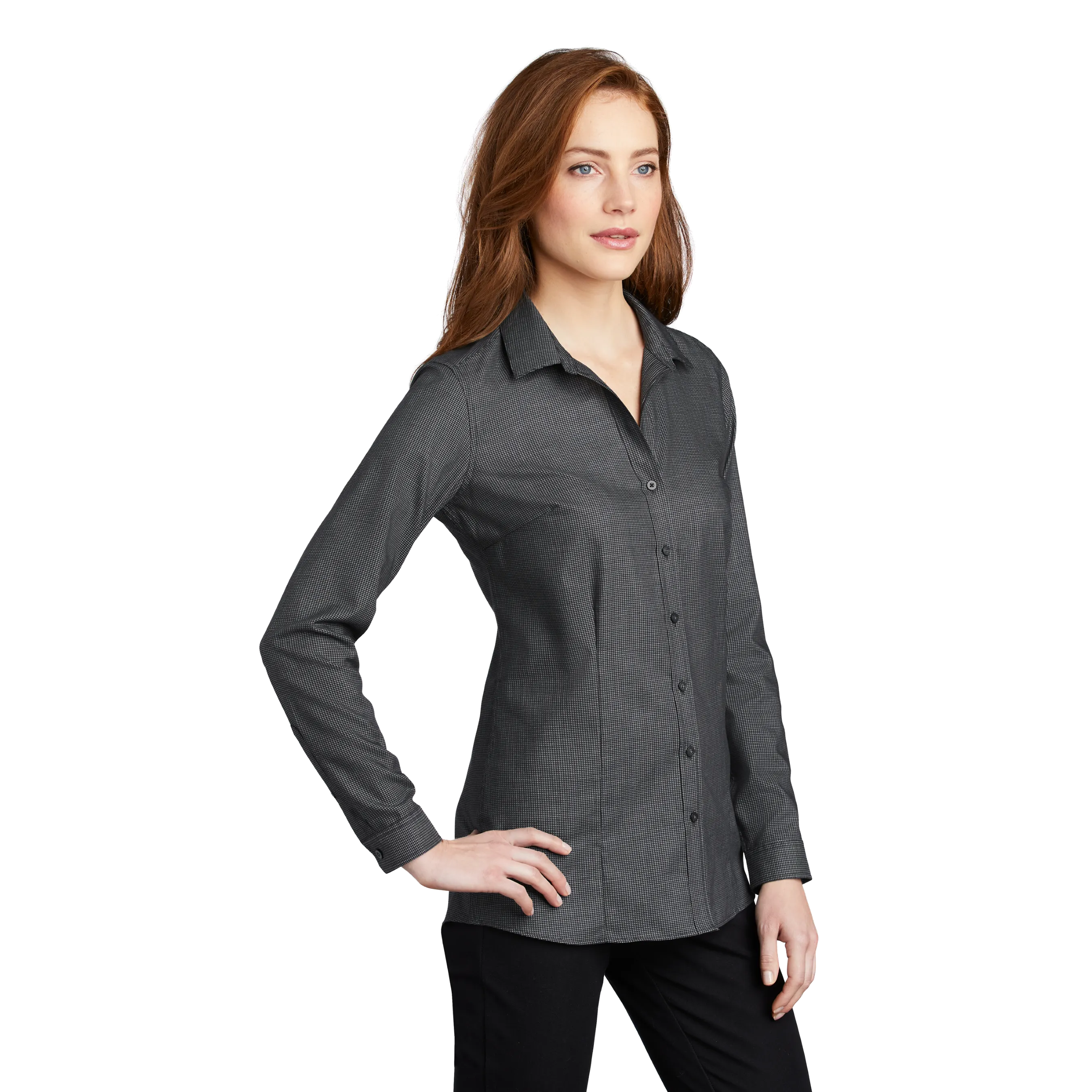 D2023W Ladies Pincheck Easy Care Shirt