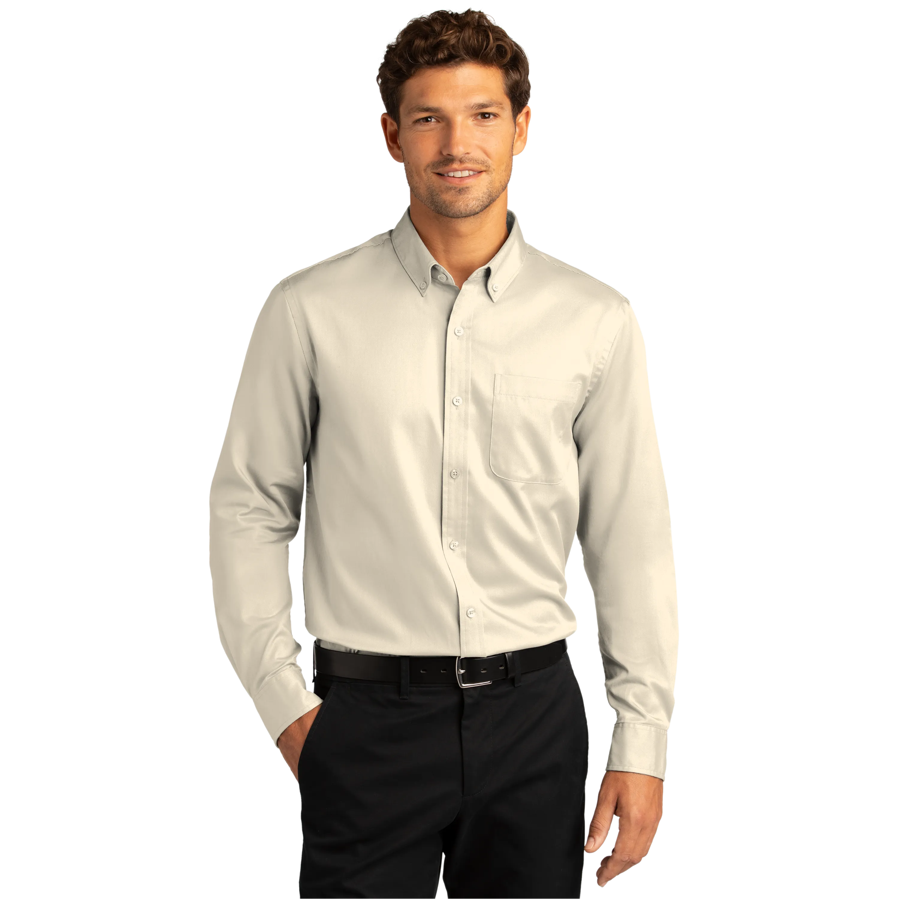 D2104M Mens Long Sleeve SuperPro React Twill Shirt