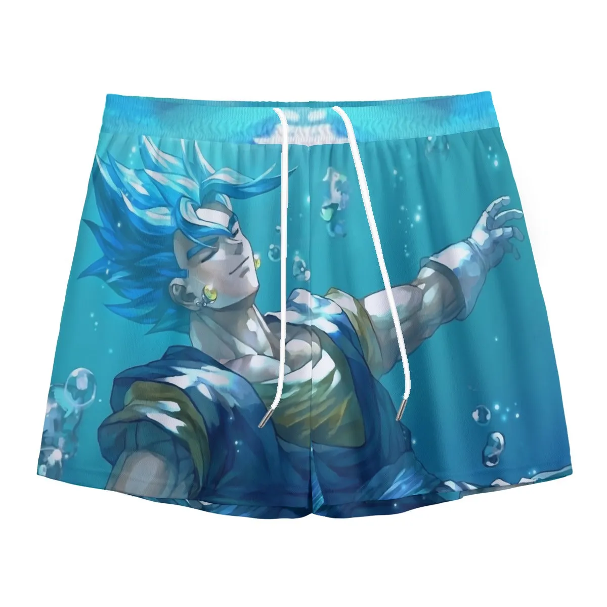 DBZ Relax Gogeta Ocean Blue Saiyan SSGSS Dope Design Mesh Shorts