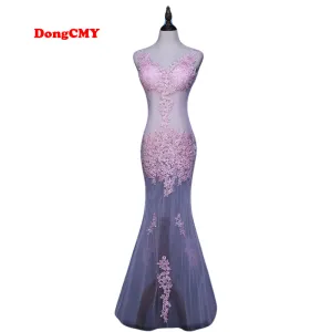 DongCMY CG0892 New 2017 formal long party robe de soiree lace plus size kaftan vestido longo V-Neck evening dress