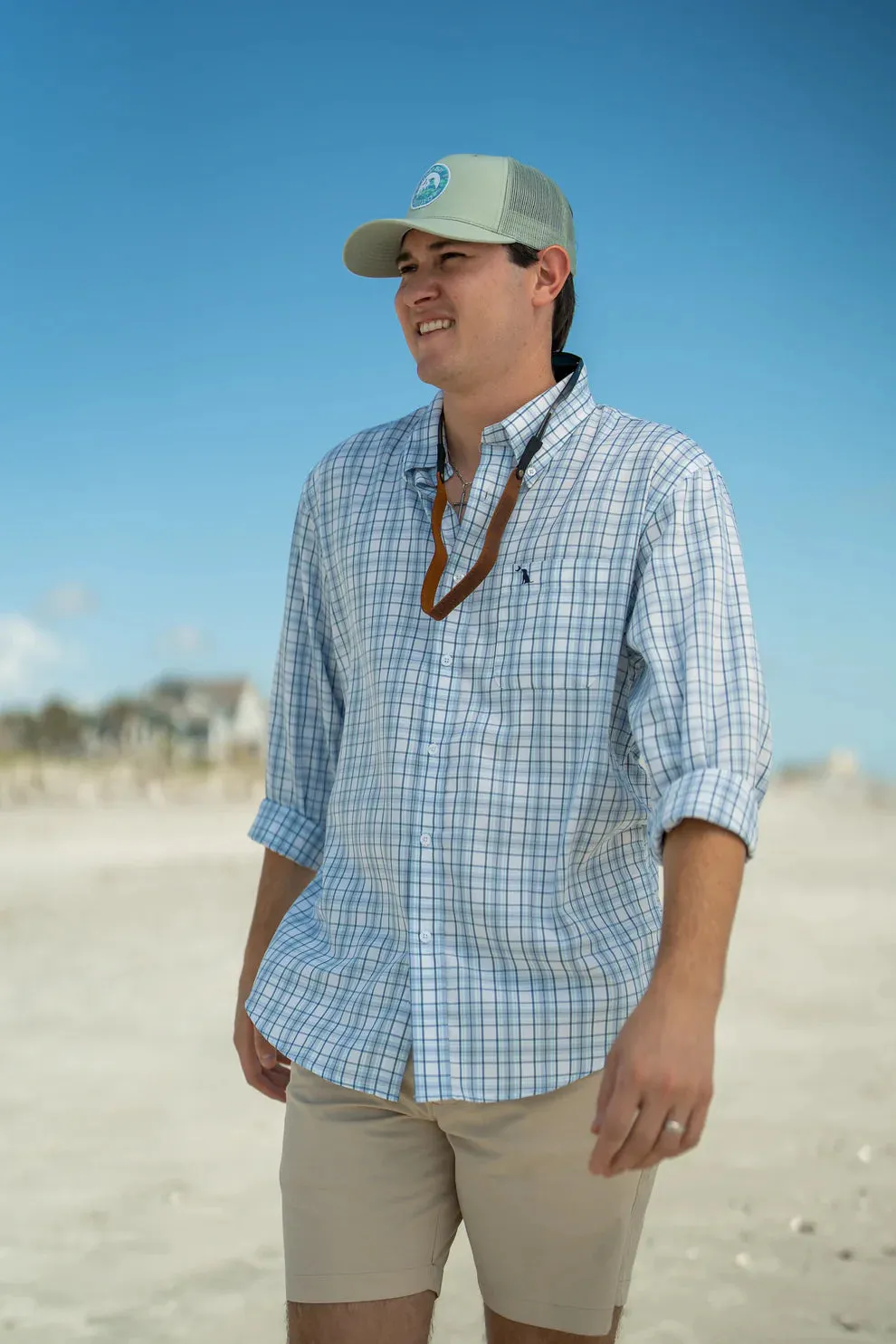 Evans Slate Blue Button Down