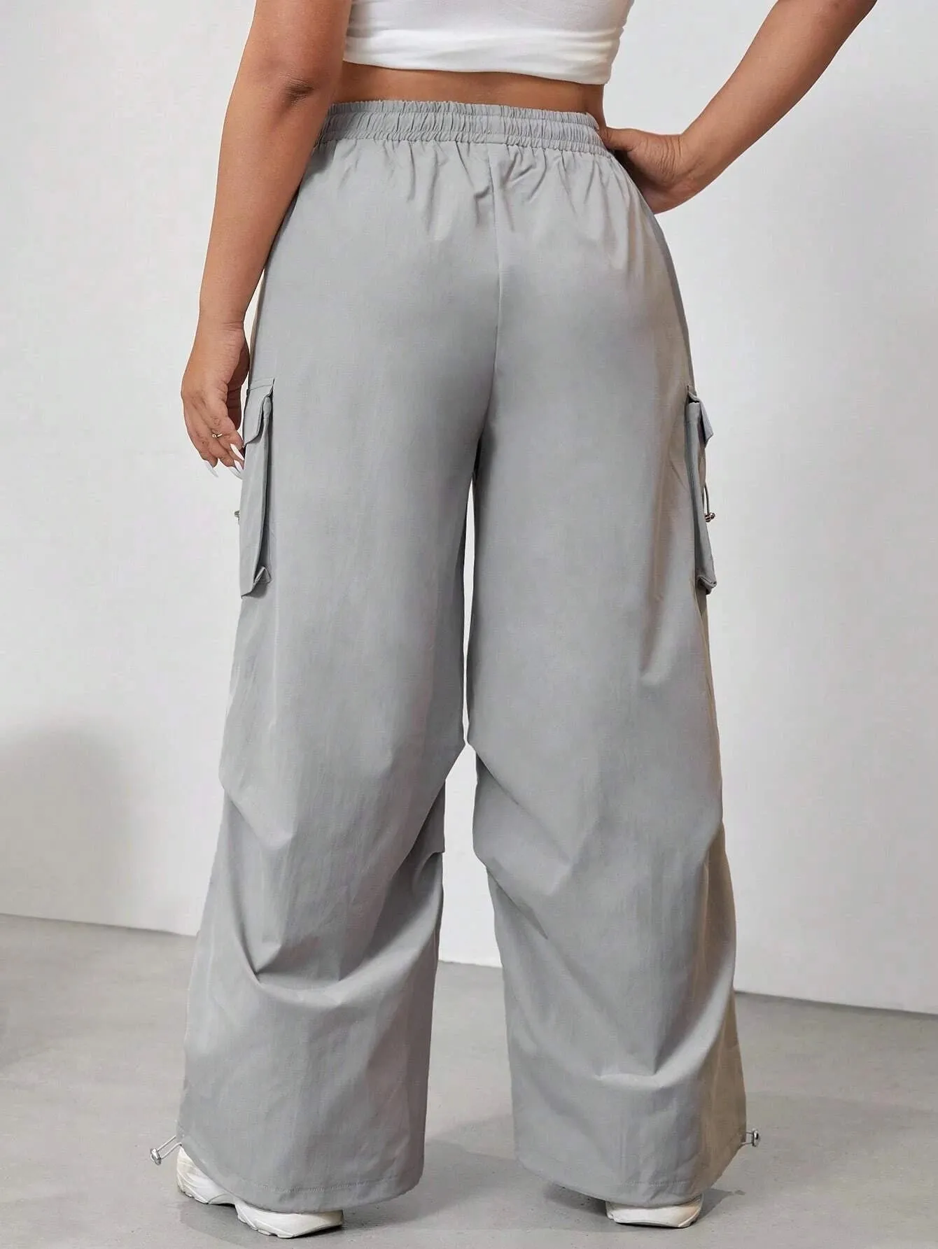 Flap Pocket Side Drawstring Cargo Pants