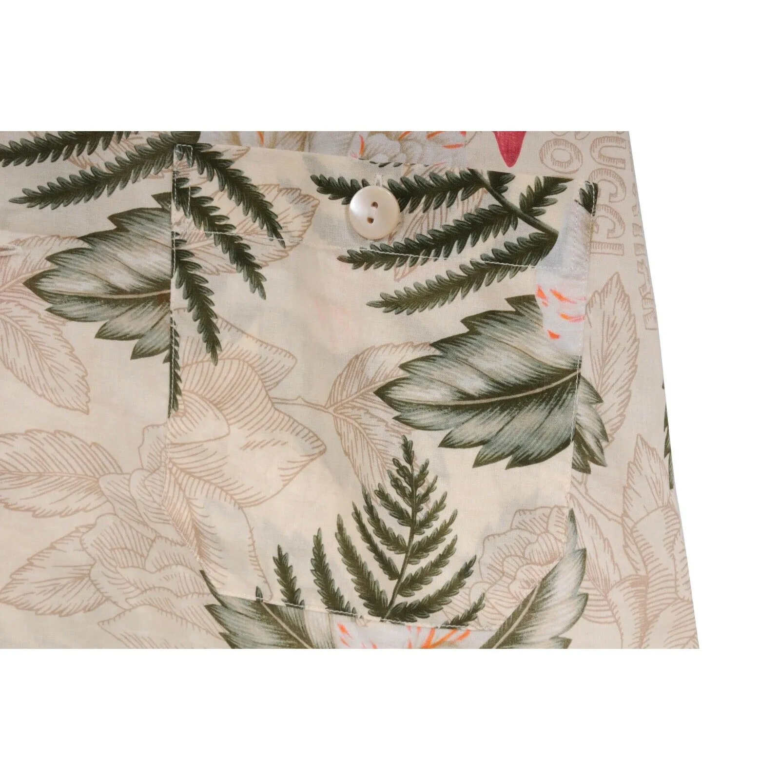 Floral Hawaiian Print Button Down Dual Pocket Bowling Shirt